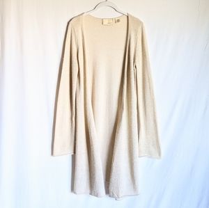 Anthropologie Guinevere Metallic Thread Duster